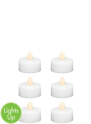 tea candles supplies floral 6ct flameless tealight led decorations lights tableware premium christmas partycity shipping