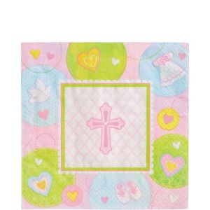 napkins 16ct lunch sweet pink religious