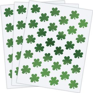 Metallic Shamrock Stickers 3 Sheets - Party City