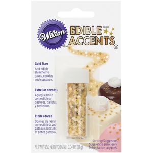 sprinkles edible accent metallic star gold wilton partycity decorations