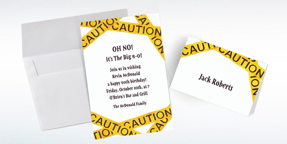 Custom Caution Tape Invitations & Thank You Notes Party City