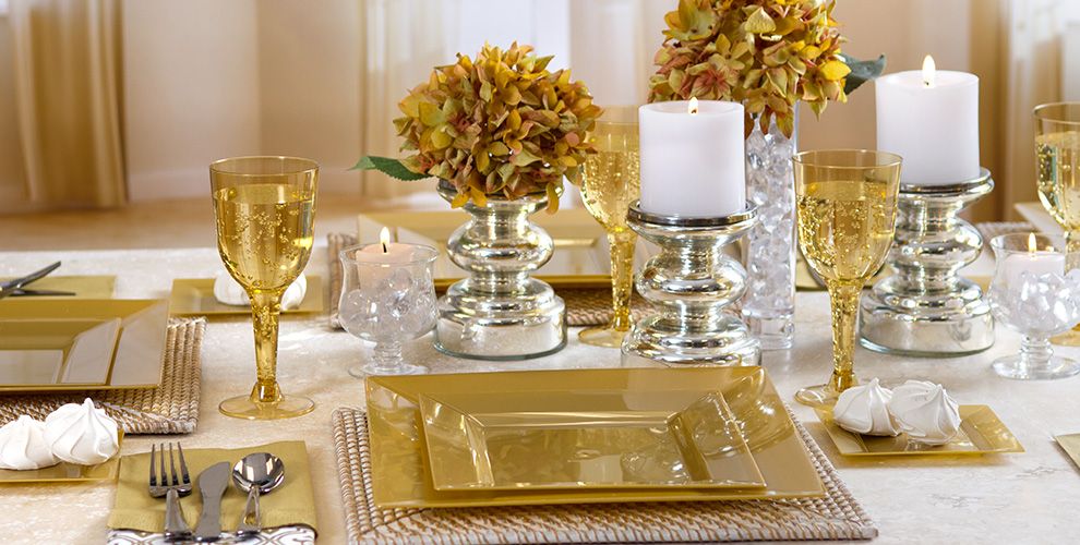 Gold Premium Tableware Party City