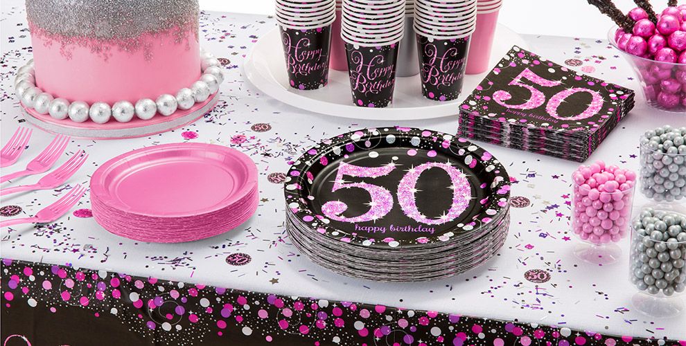 Pink Sparkling Celebration 50th Birthday Party Supplies Party City