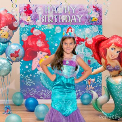 mermaid birthday decorations idea ariel costume table essential spe shell dress partycity