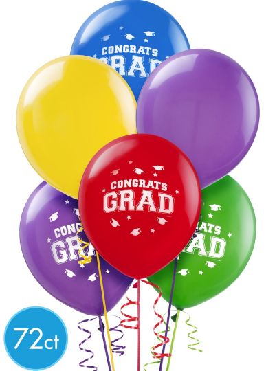 Multicolor Graduation Balloons 72ct - Party City