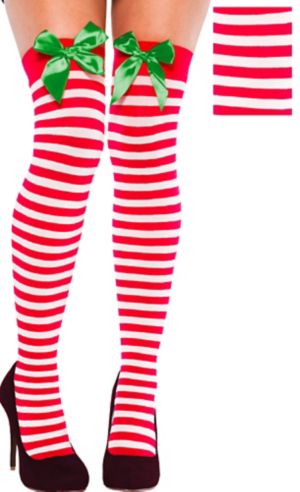 Adult Christmas Thigh High Stockings with Bows - Party City