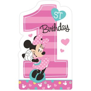 Minnie Mouse 1 Year Old Birthday Party Invitations 1