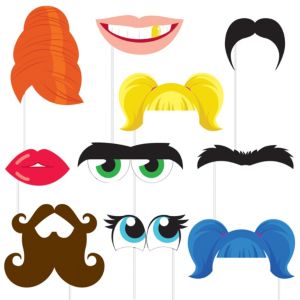 Funny Faces Photo Booth Props 10ct - Party City