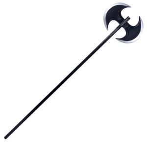 Black Double-Bladed Axe 11in x 48in - Party City