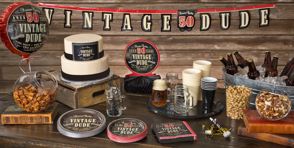 Vintage Dude 50th Birthday Party Supplies | Party City