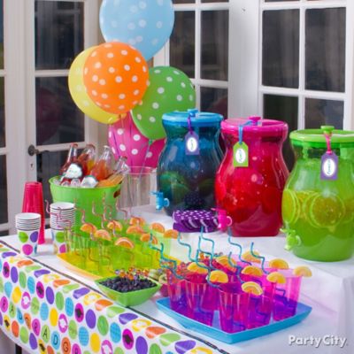Colorful and Fruity Drinks Table Idea - Colorful Graduation Party Ideas ...