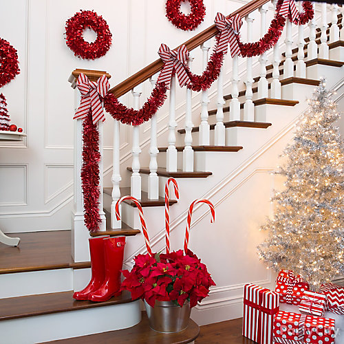 Candy Cane Stairway Decor Idea - Party City | Party City