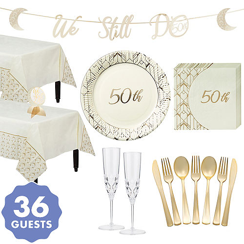 Golden 50th Wedding Anniversary Party Supplies 50th