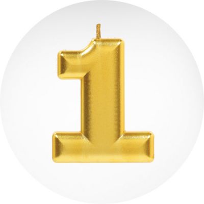 Gold Number Age 14/14th Birthday Glitter Numeral Moulded Pick Candles
